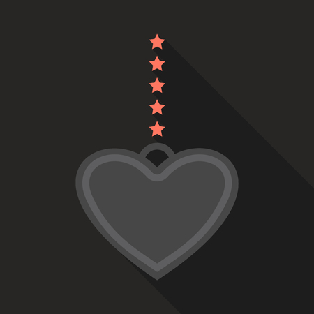Heart on a chain isolated on plain background.のイラスト素材
