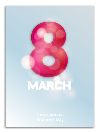 8 March. International Womens Day. 8 March on blurred backgroundのイラスト素材