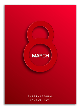 Red style 8 march design elements. 8 march greeting postcardのイラスト素材