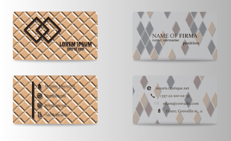 Business card set with abstract pattern.のイラスト素材