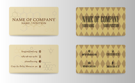 visiting card, business card set with abstract pattern. vector corporate identity template with simple logoのイラスト素材