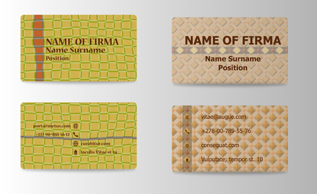 Business Vector Card creative Design, Islamic style, front and back samples, luxury templates in classic colors, blank layout for your ideaのイラスト素材
