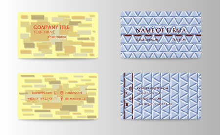 visiting card, business card set with abstract pattern. vector corporate identity template.のイラスト素材