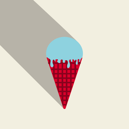 Ice cream in waffle cone vector icon.のイラスト素材