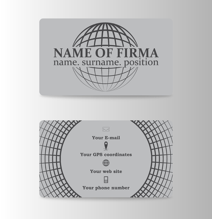 Business Card Vector Template. Flat Style Vector Illustration. Stationery Design. 4 Color Combinations. Print Templateのイラスト素材