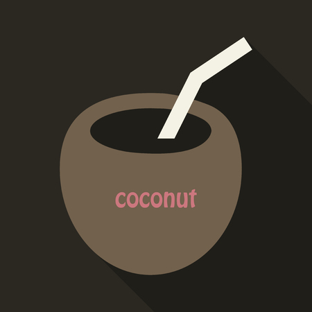 A Coconut cocktail icon in cartoon style isolated on background. Surfing symbol stock vector illustration.のイラスト素材