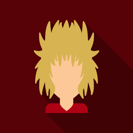 Face of a young beautiful woman with long hair. Women hairstyle icon. Logo women face with fashionable hairstyle. Vector Illustrationのイラスト素材