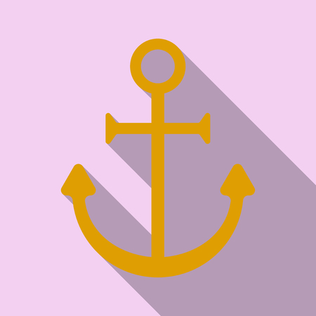 Nautical Anchor isolated background. Ship anchor, vintage icon. Vector illustration for marine and heraldry design.のイラスト素材