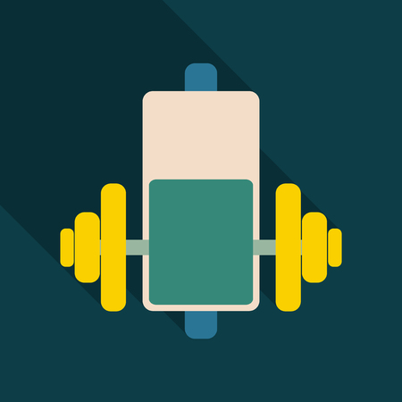 Discharged and fully charged battery smartphone - vector infographic. Isolated on  backgroundのイラスト素材