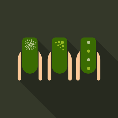 set of colored painted nails vector illustrationのイラスト素材