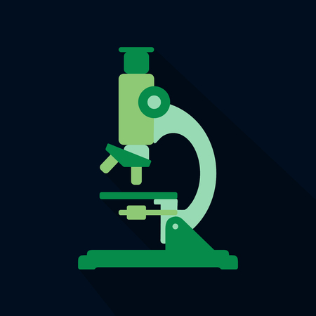 Microscope Icon Vector. Flat icon with long shadowのイラスト素材
