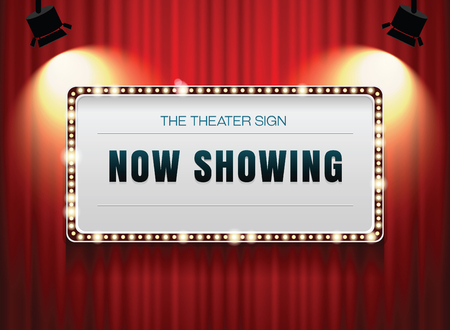 theater sign on curtainのイラスト素材