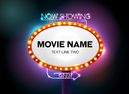 theater sign and neon lightのイラスト素材