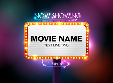 theater sign and neon lightのイラスト素材