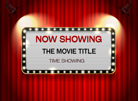 theater sign on curtainのイラスト素材