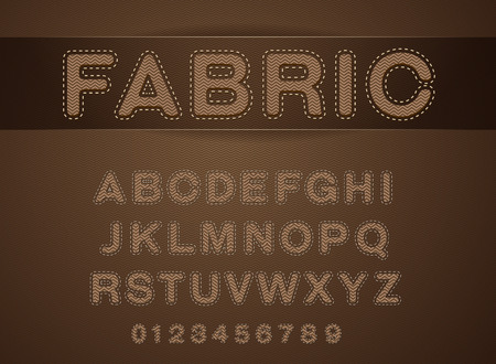 font fabric set on cloth textureのイラスト素材