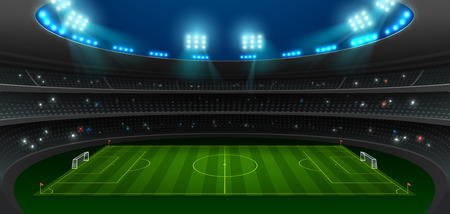 soccer football stadium spotlight background with glitter light vectorのイラスト素材