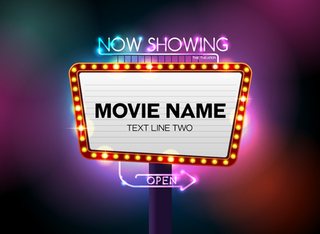 theater sign and neon lightのイラスト素材