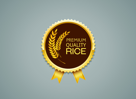 Rice.Rice label.Premium quality.Vector illustrationのイラスト素材