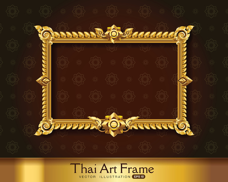 thai art frame borderのイラスト素材