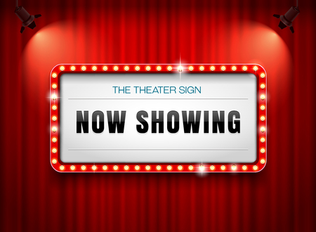 theater sign on curtainのイラスト素材