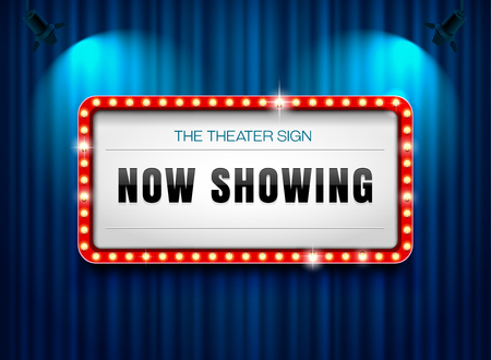 theater sign on curtainのイラスト素材