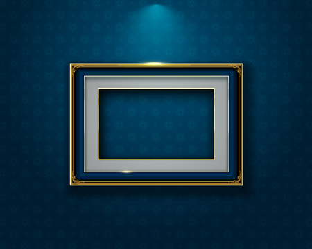 gold frame border picture thai art vector illustrationのイラスト素材