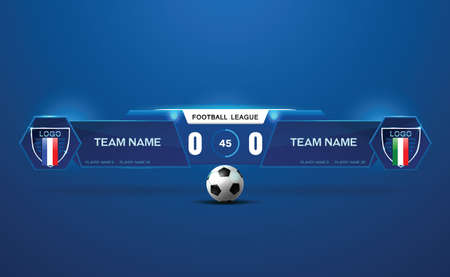 soccer football stadium spotlight and scoreboard background with glitter light vectorのイラスト素材