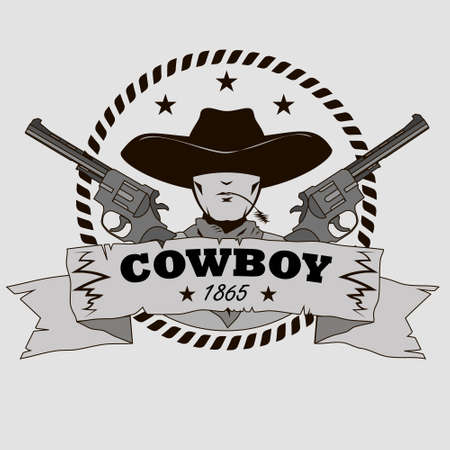 vector illustration cowboy logoのイラスト素材