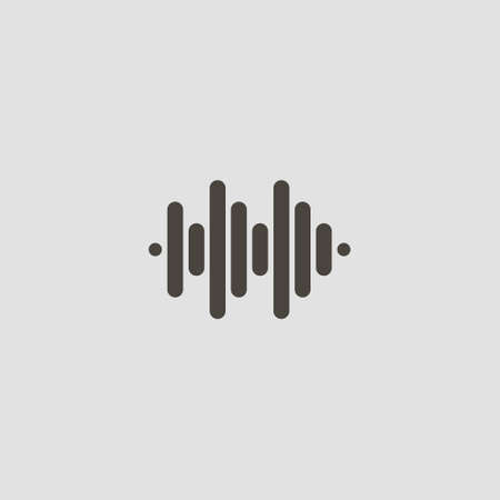 black and white simple vector outline flat art iconic sign of abstract equalizer settings consisting...