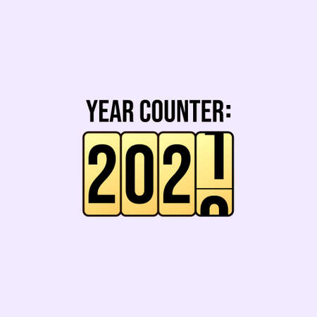 simple vector colorful illustration of 2021 new year counter poster sign
