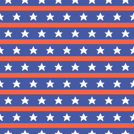 simple colorful vector pixel art seamless pattern of horizontal pattern in the style of the usa flagのイラスト素材