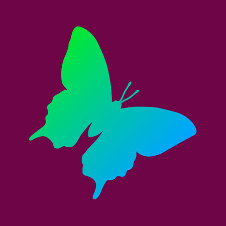 simple flat art minimalistic gradient colors sign of butterflyのイラスト素材