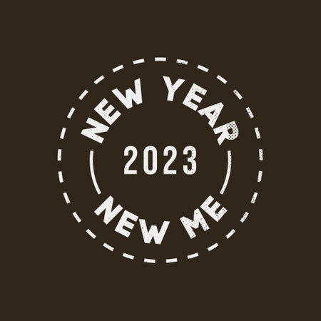 white minimalistic round white stamp of inscription new year new meのイラスト素材