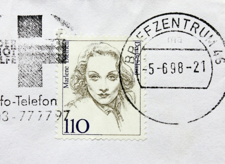 Germany - CIRCA 1997. A German postage stamp issued in 1997 shows image portrait of famous...