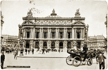 FRANCE - CIRCA 1908: a postcard printed in FRANCE shows a photograph of famous Palais Garnier which...