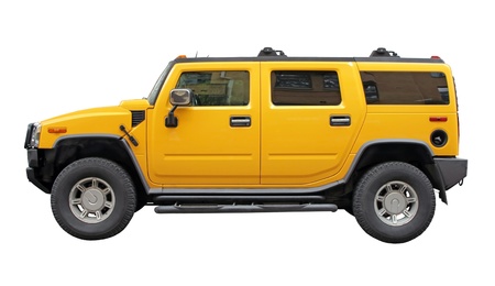 Stylish Sport Utility Vehicle side view isolated on white background