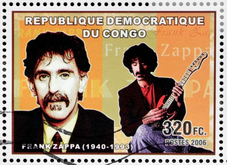 CONGO - CIRCA 2006: A postage stamp printed by CONGO shows image portrait of  famous American musician, songwriter, composer, recording engineer, record producer, and film director, circa 2006のeditorial素材