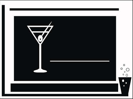 Cocktail party black-white cardの写真素材