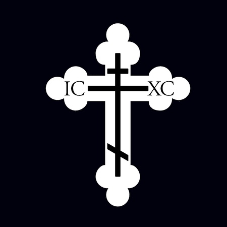 White cross on blackの写真素材