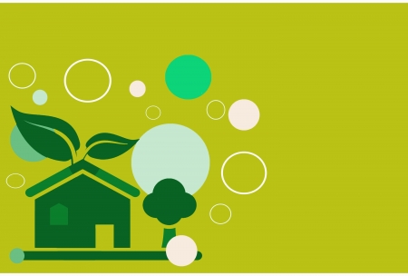 Green house note card,ecological conceptの写真素材