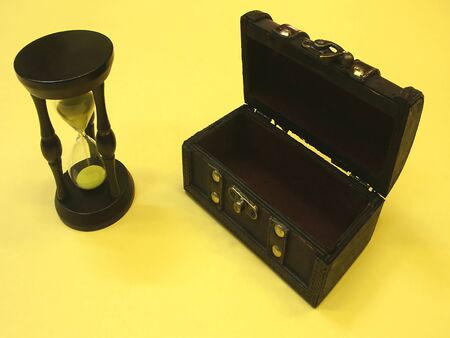 Sand clock and casketの写真素材