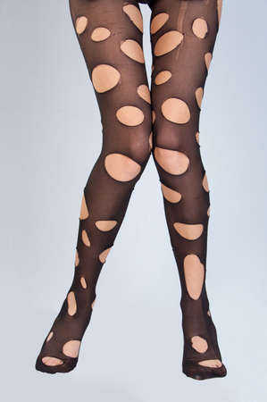 Not every day it is necessary to dress creative stockings on legs.の写真素材