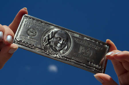 Metal hundred dollars are only souvenir