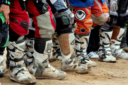 The form of the motorcyclist not only beautiful, but first of all is the maximal protection against falling の写真素材