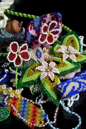 Weaving by beads very fascinating and interesting employmentの写真素材