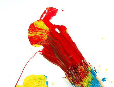 The abstract image from three colors on a white backgroundの写真素材