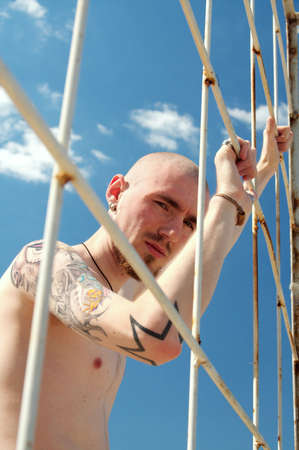 The young guy who is were fond tattooの写真素材