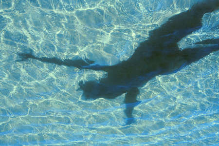 Beautiful surface of a superficial reservoir with transparent water.の写真素材