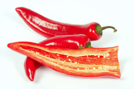 Sweet pepper on a white background.の写真素材